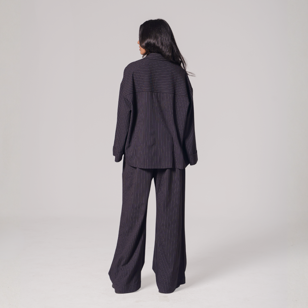 Women’s Black Pinstripe Co-ord Set