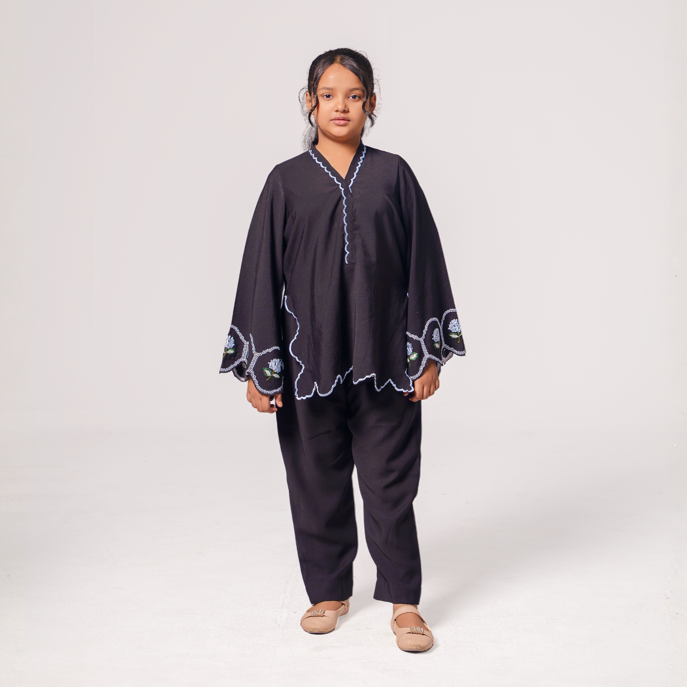 GIRL’S Sleeve Embroidered Co-Ord