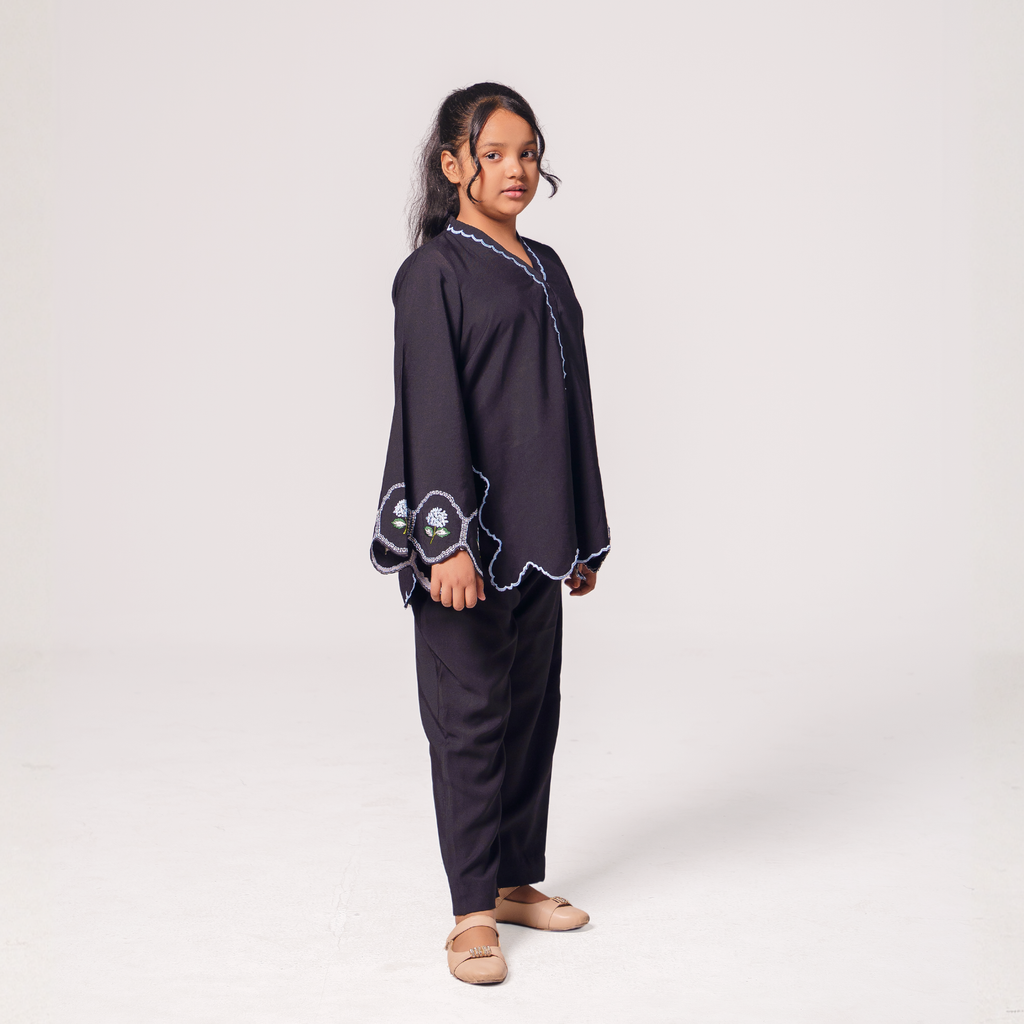 GIRL’S Sleeve Embroidered Co-Ord