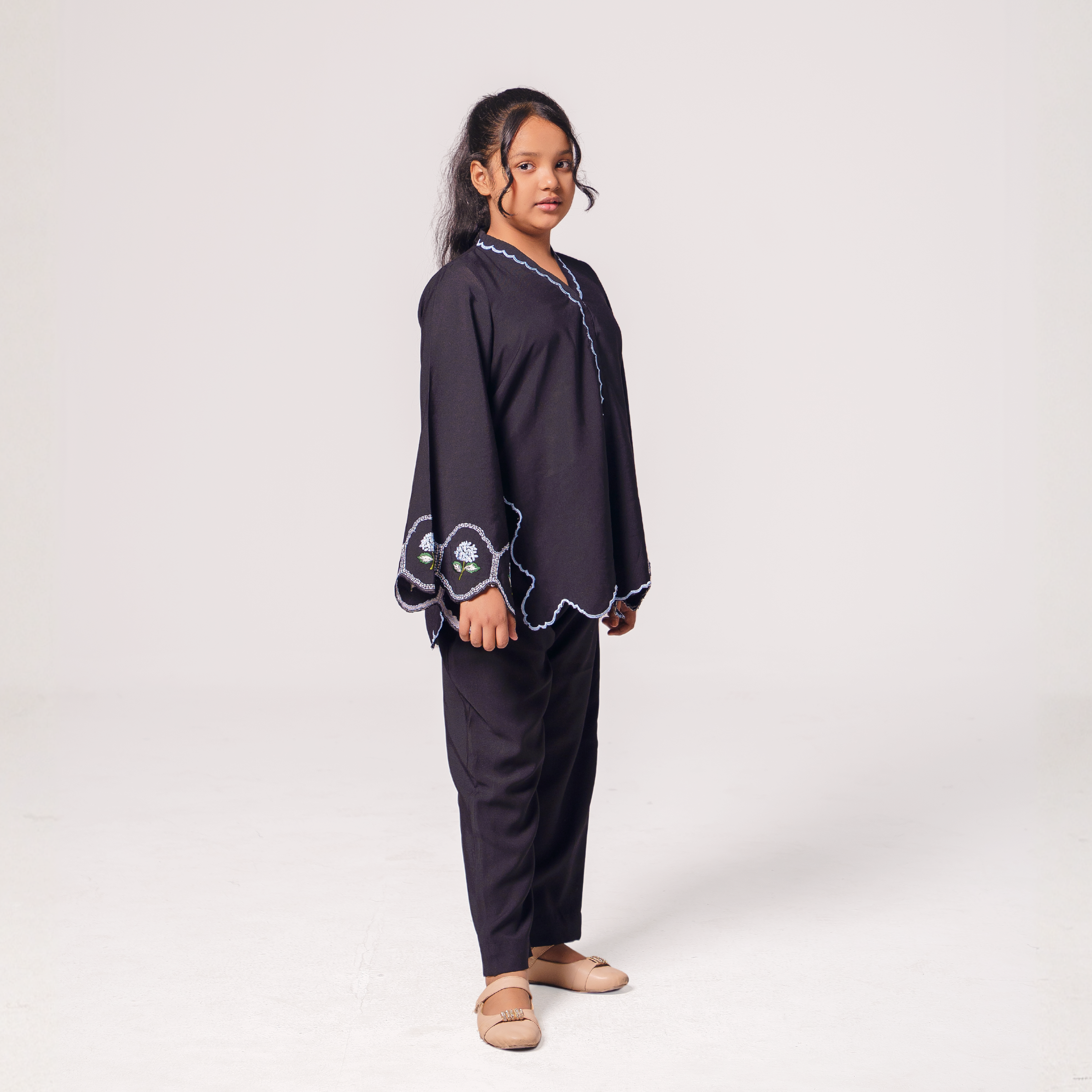 GIRL’S Sleeve Embroidered Co-Ord