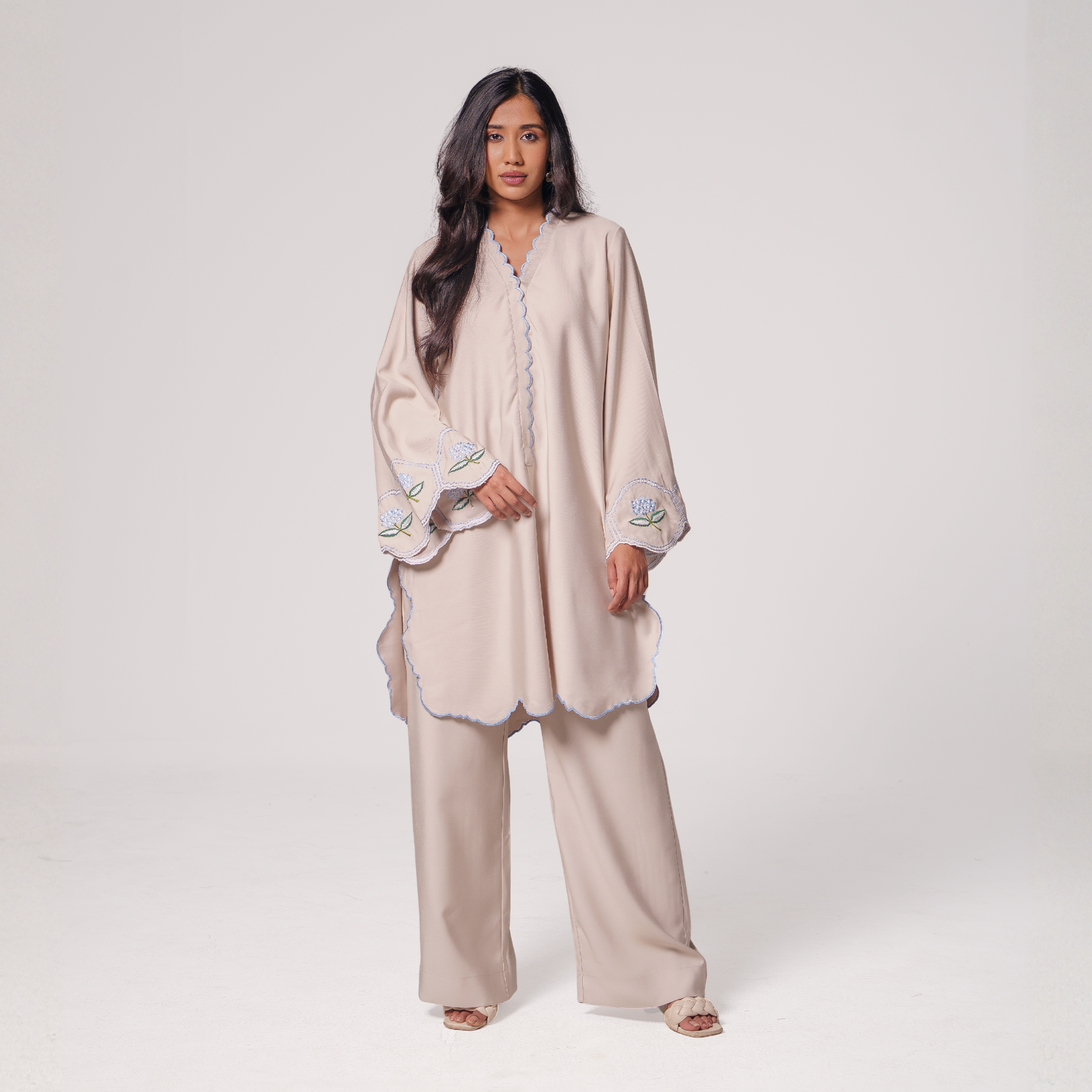 Sleeve Embroidered Co-Ord