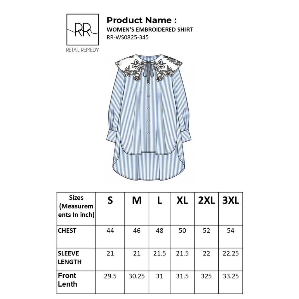 Embroidered Oversized Striped Shirt