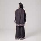 Embroidered Hem Shirt & Wide-Leg Pants Set