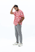Half Sleeve Shirt - Red & White (AOP)