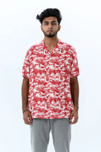 Half Sleeve Shirt - Red & White (AOP)