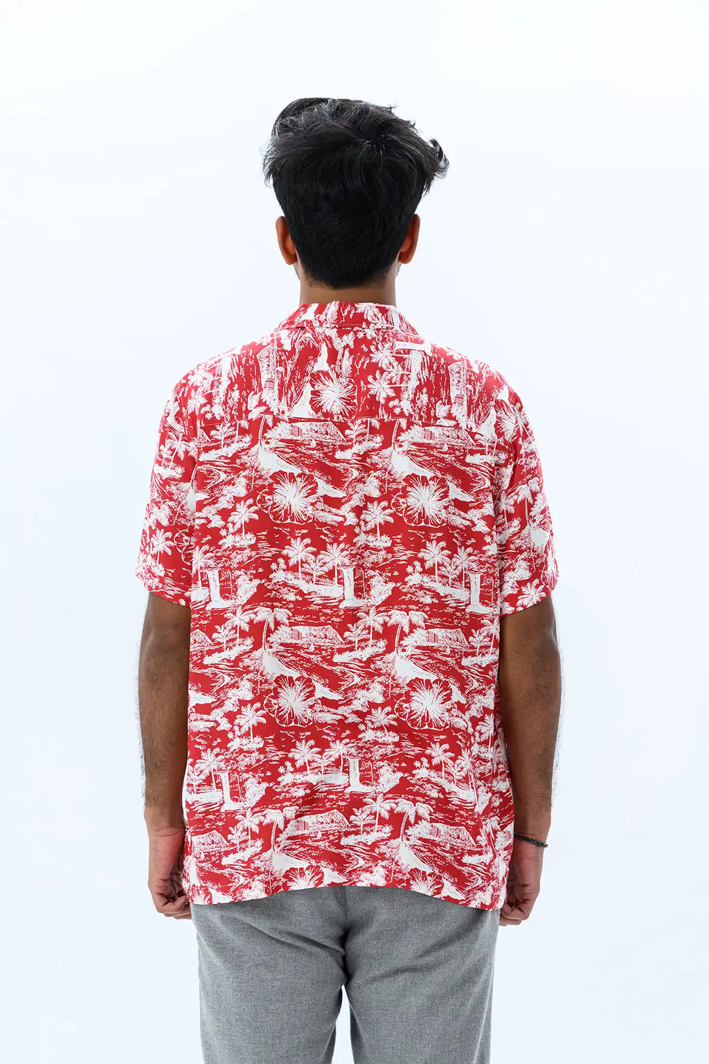 Half Sleeve Shirt - Red & White (AOP)