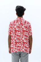 Half Sleeve Shirt - Red & White (AOP)
