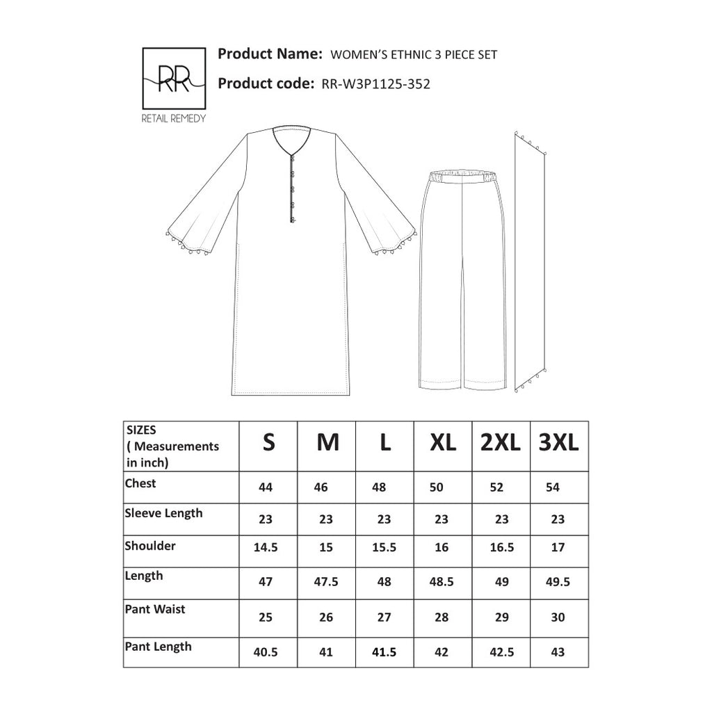 Women’s Ethnic Three Piece Set