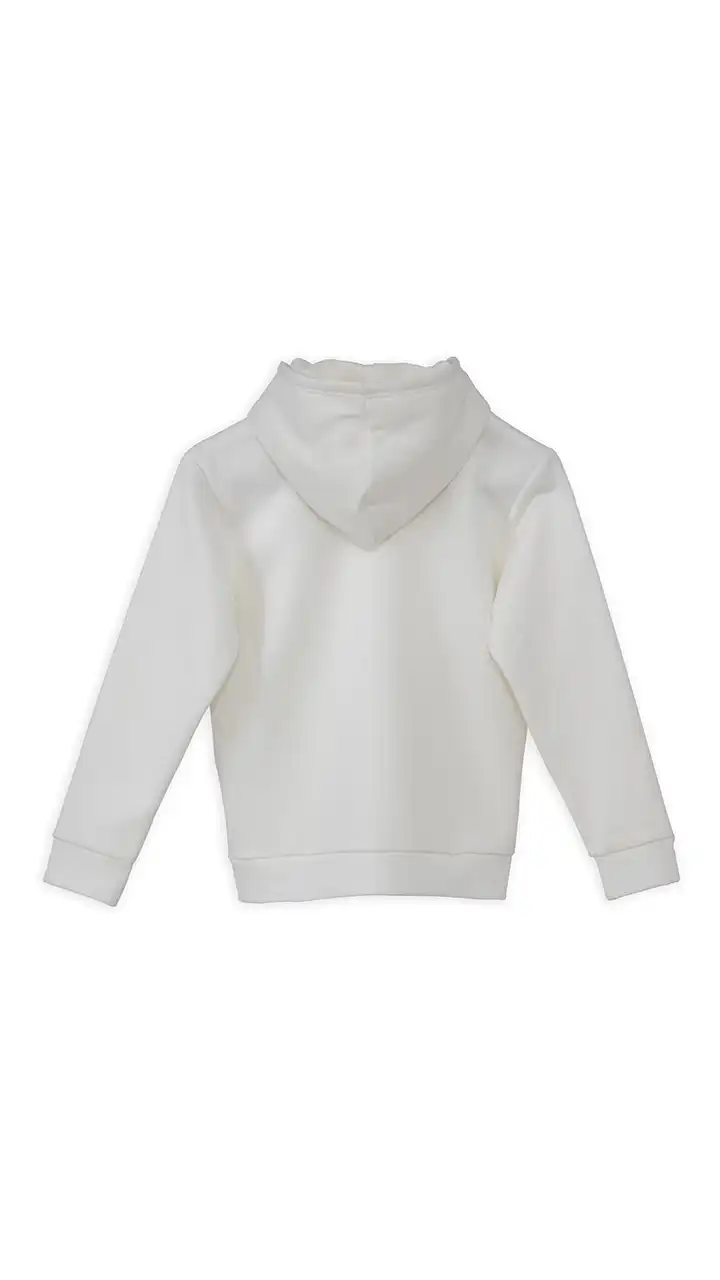 Unisex Relaxed Fit Kids Hoodie - Ghost White