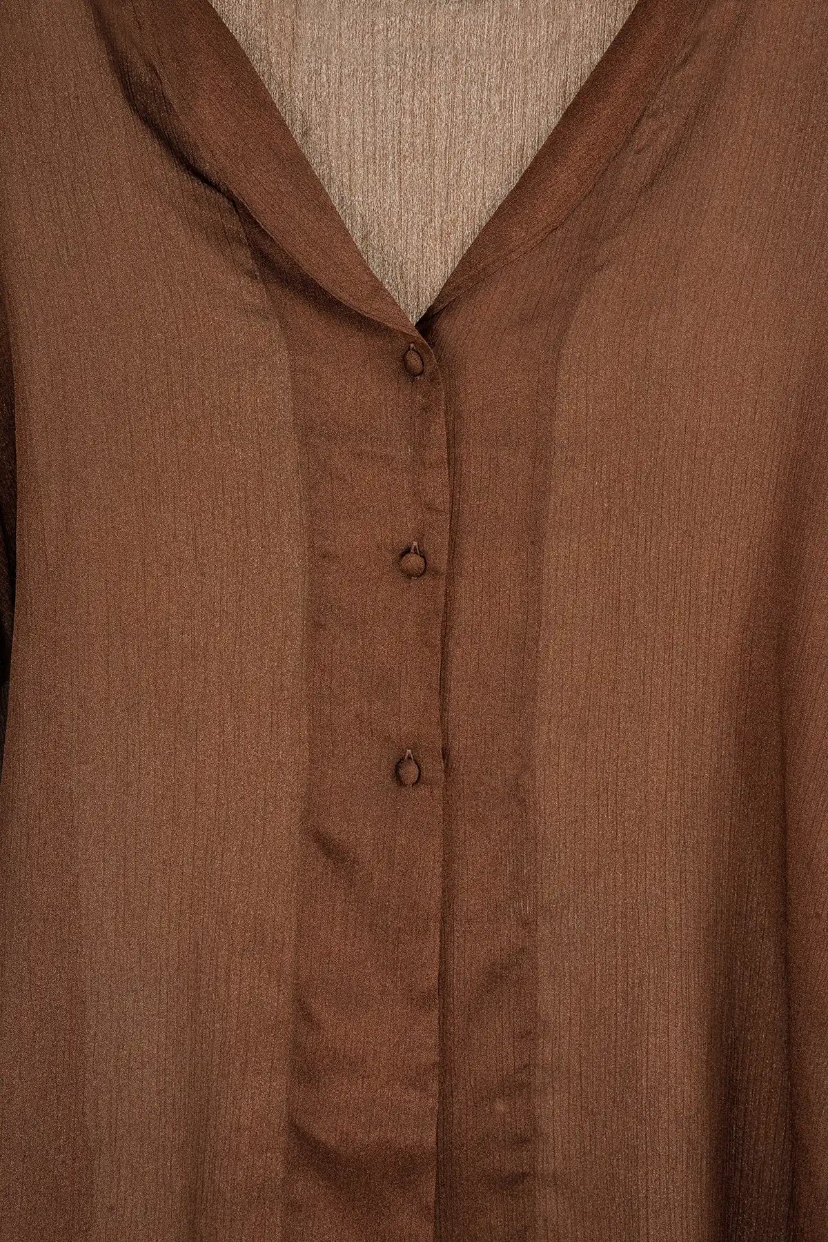 Shawl Collar Co-Ord Set - Brown