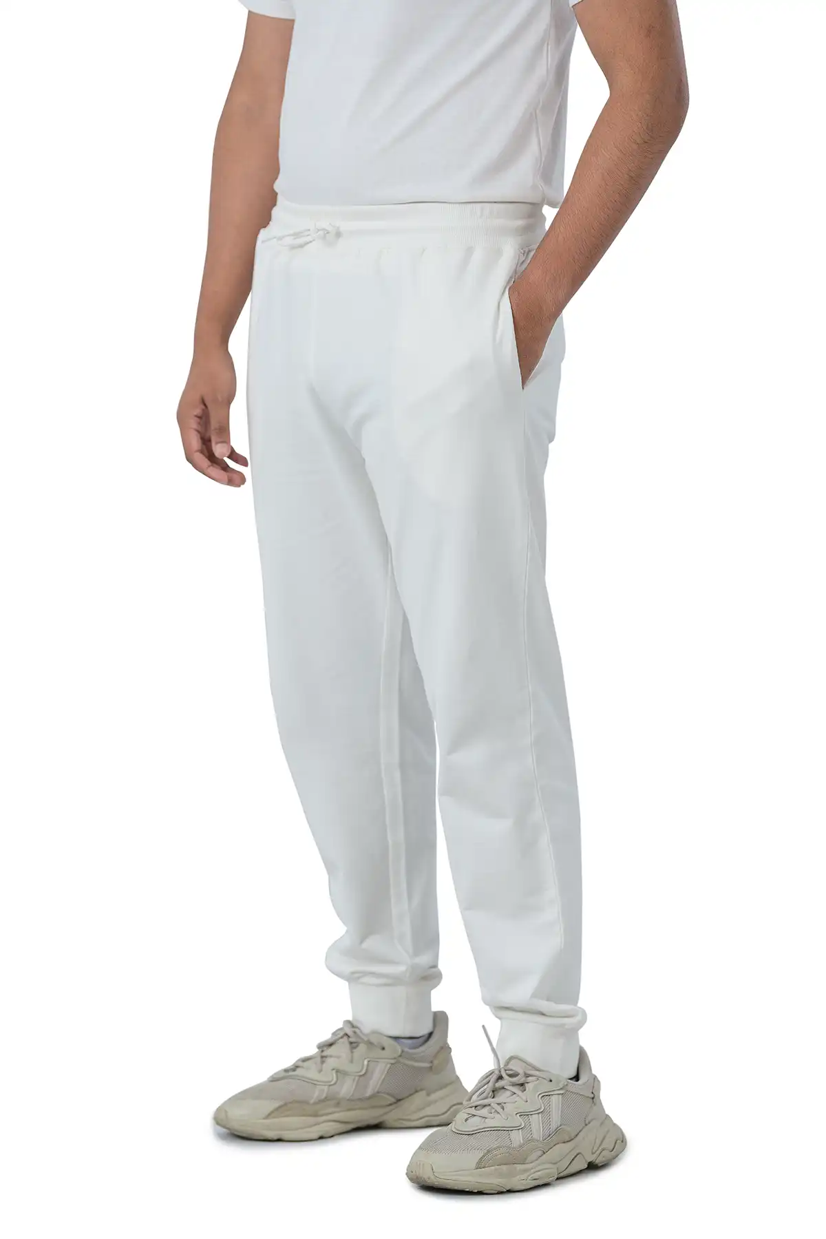 Regular fit unisex Joggers - Ghost White