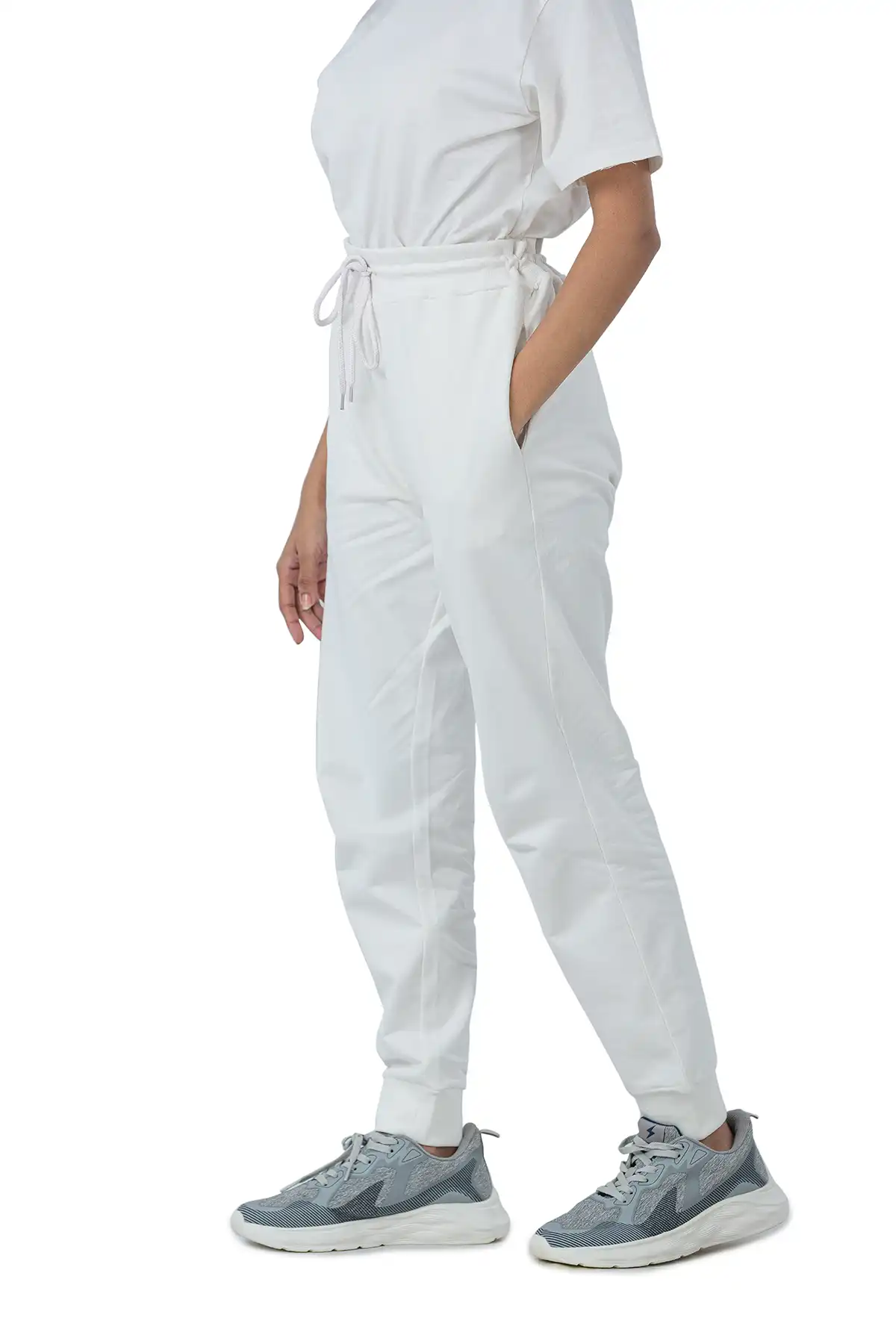 Regular fit unisex Joggers - Ghost White