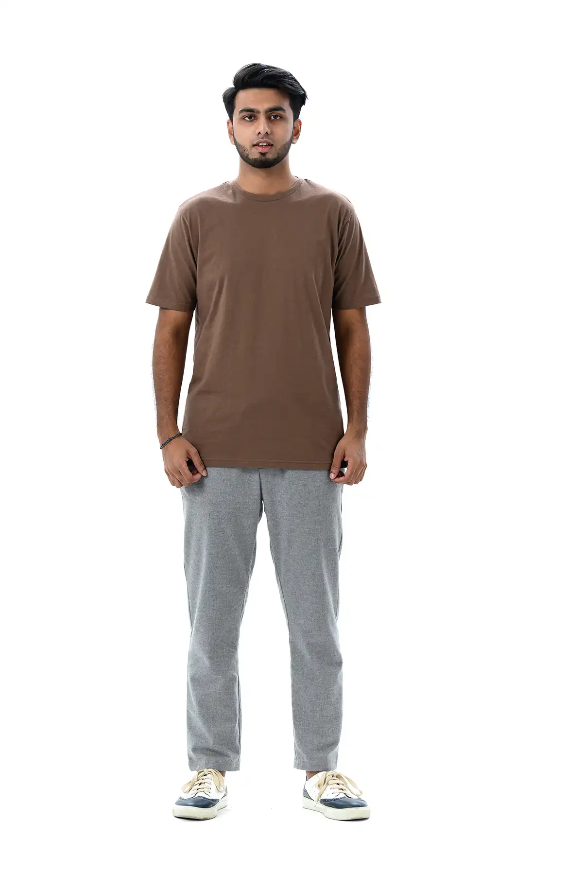 Unisex Crew Neck Cotton T-Shirt - Coco Brown