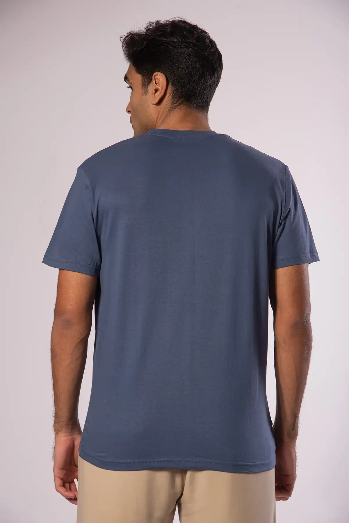Unisex Crew Neck Cotton T-Shirt - Guilt Blue