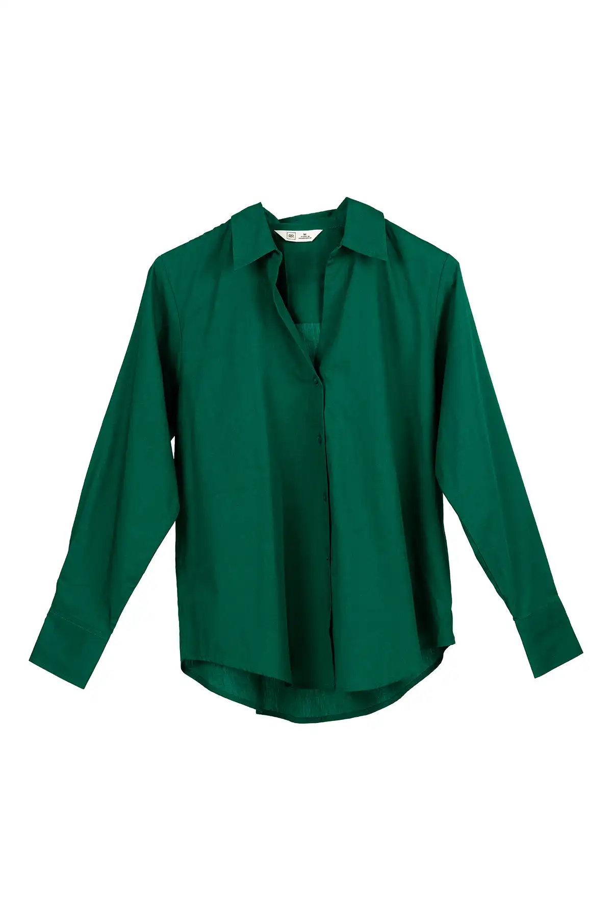 V-Neck Poplin Shirt - Opal Green