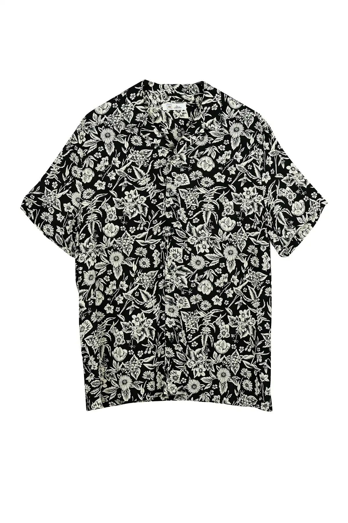 Half Sleeve Shirt - Black & Cream(AOP)