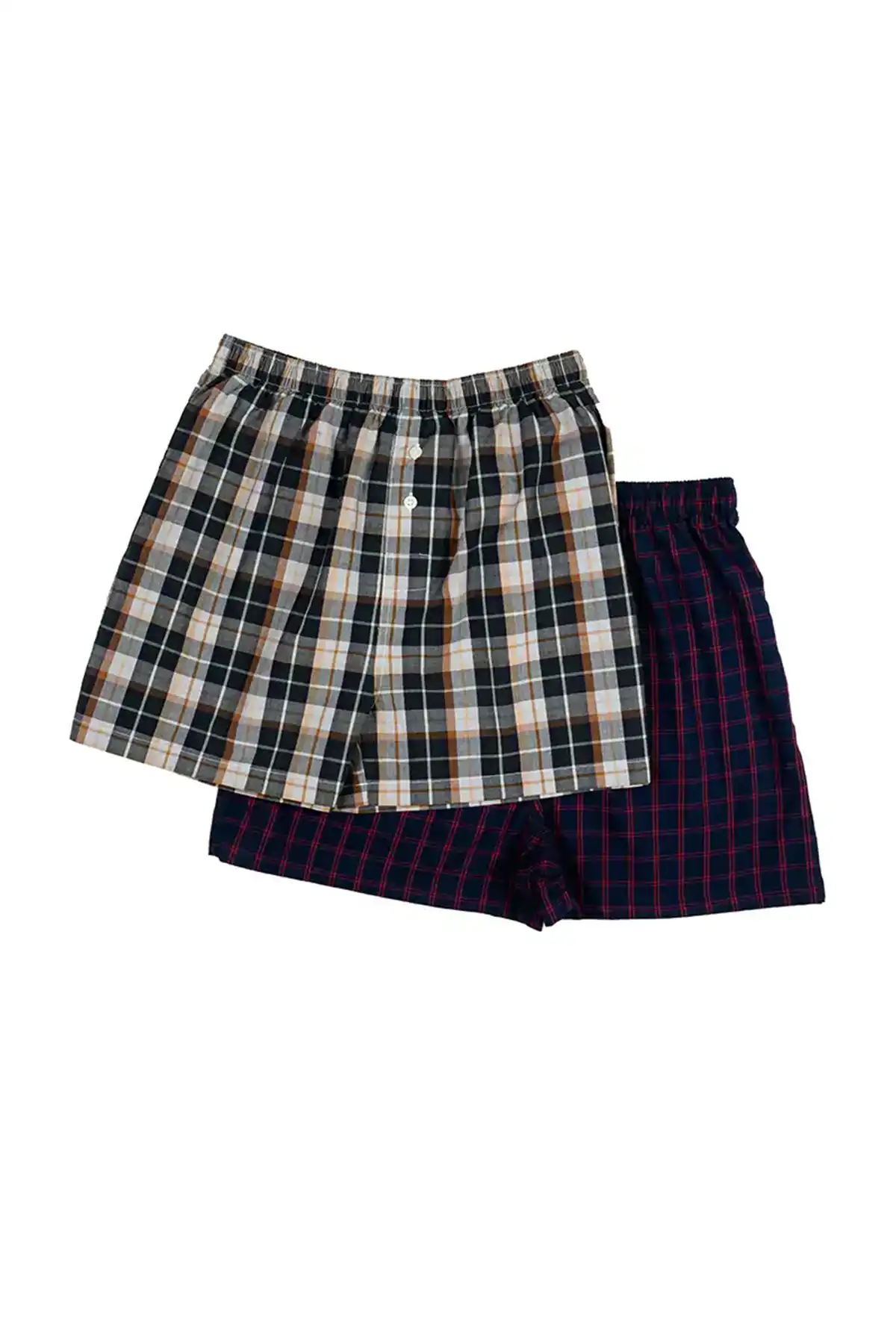 Checked 2 Pack Cotton Boxer - Multi-Color Checked