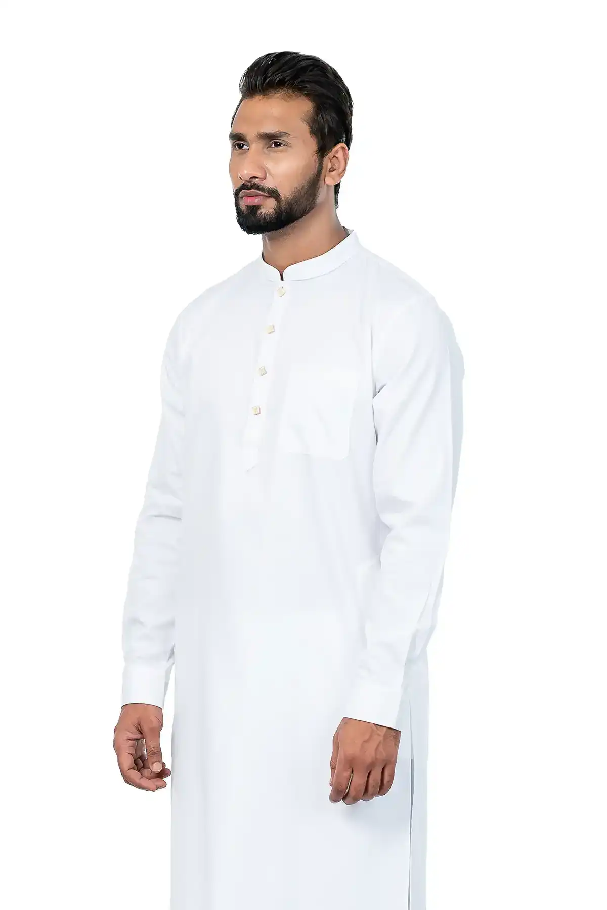 Men's Regular Fit Panjabi Loop Buttons - White