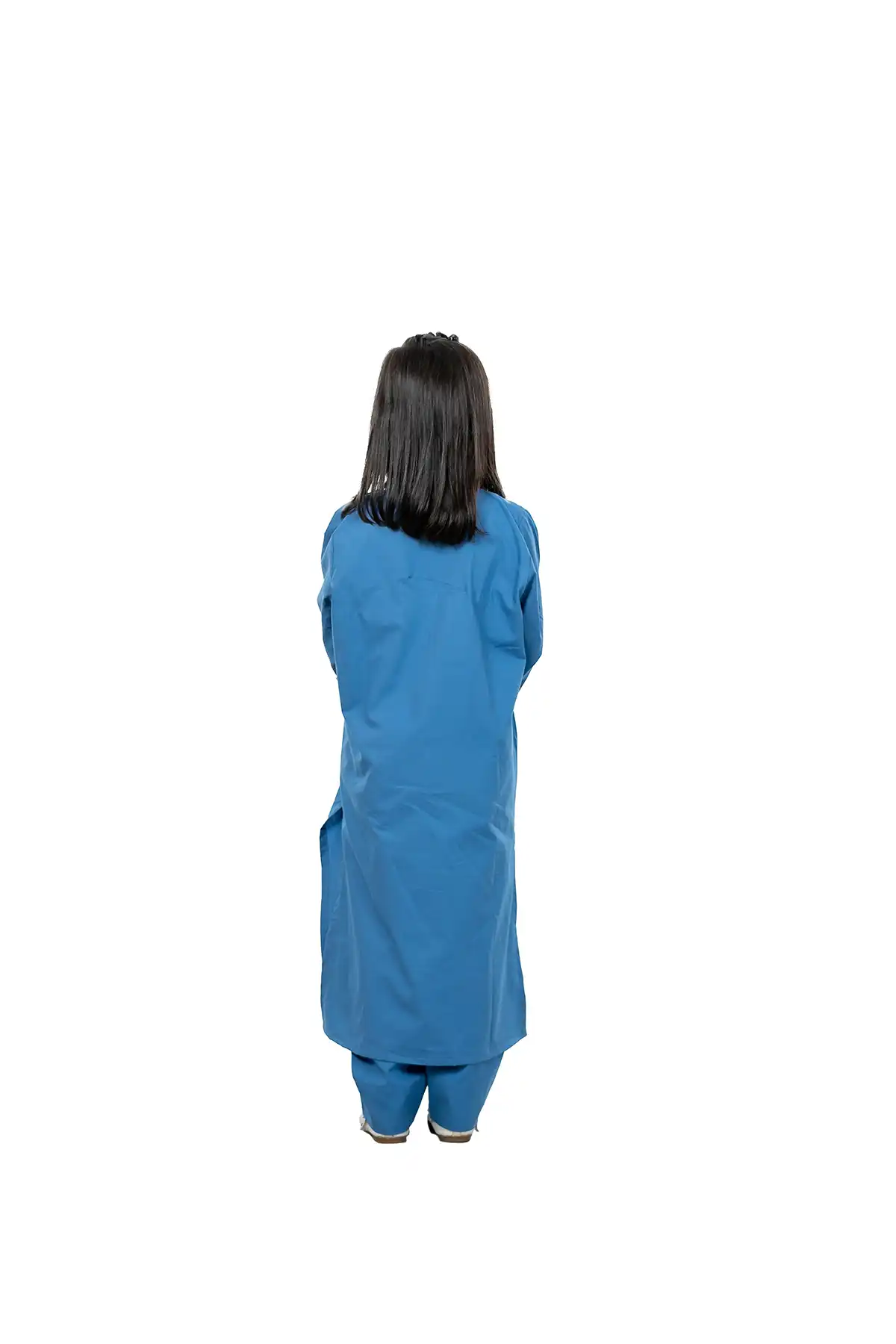 Girls Kameez With Embroidered Bell Bottom Sleeves - Carolina Blue