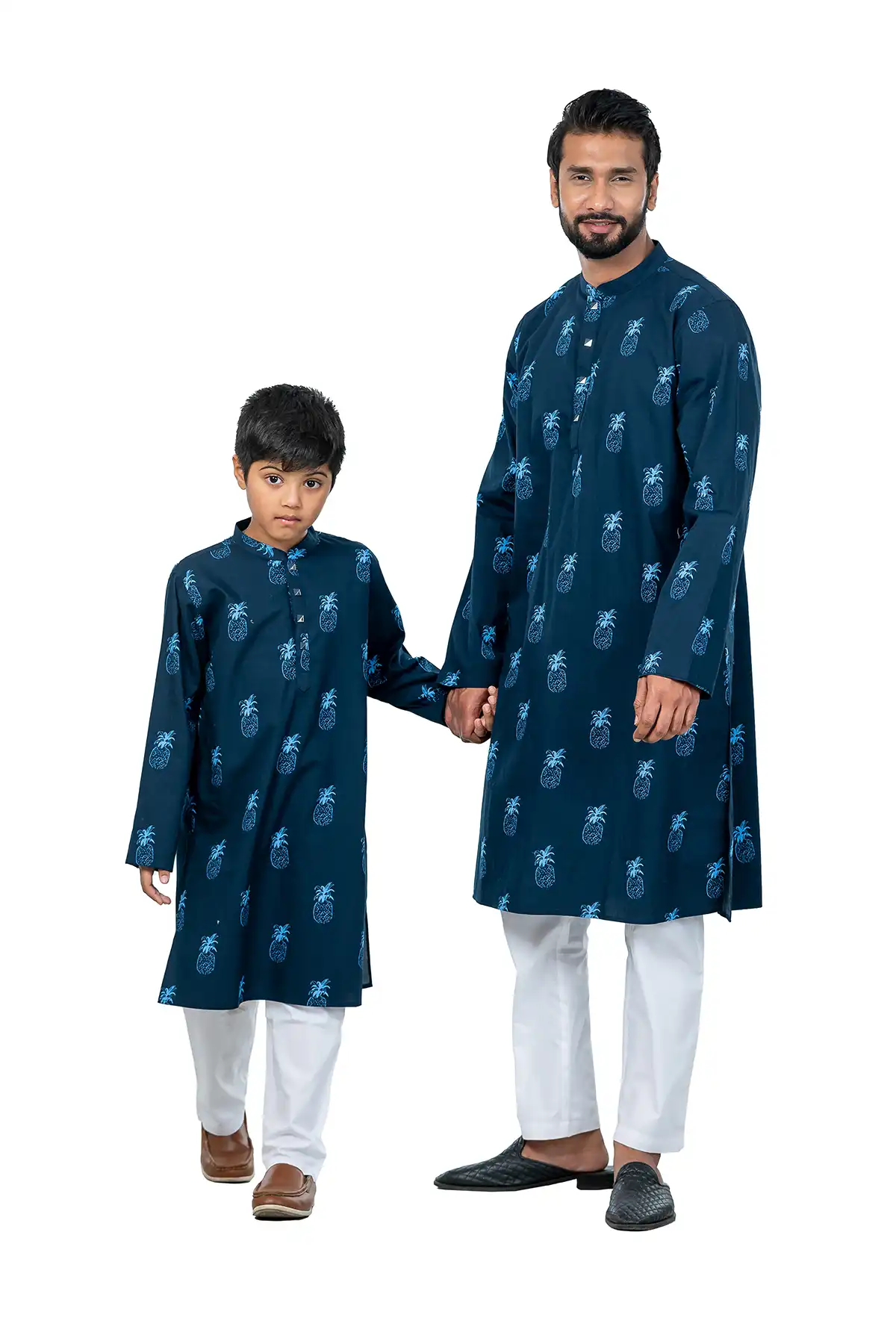 Baba r Ami Regular Fit Panjabi - Dark Navy Blue AOP