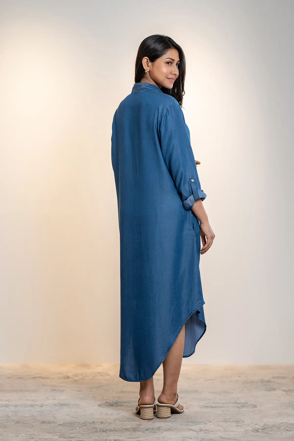 Denim Shirt Dress - Mid Blue