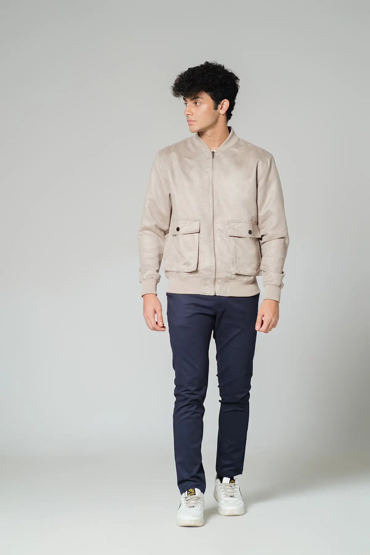 MEN'S BOMBER JACKET - RR-MBJ0924-02B - Beige