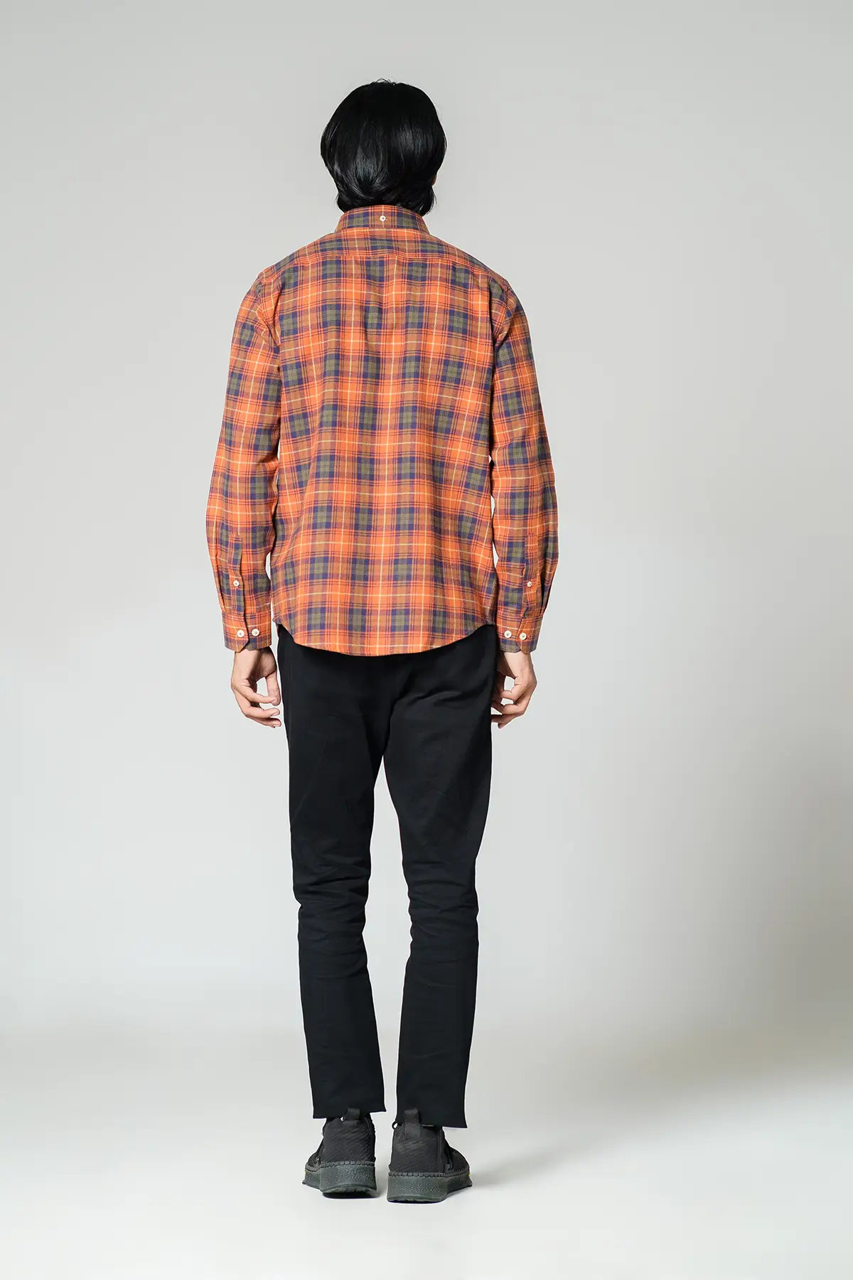 RR MEN'S FLANNEL SHIRT (RR-MCS0924-13J) BURN/NAVY CHECK