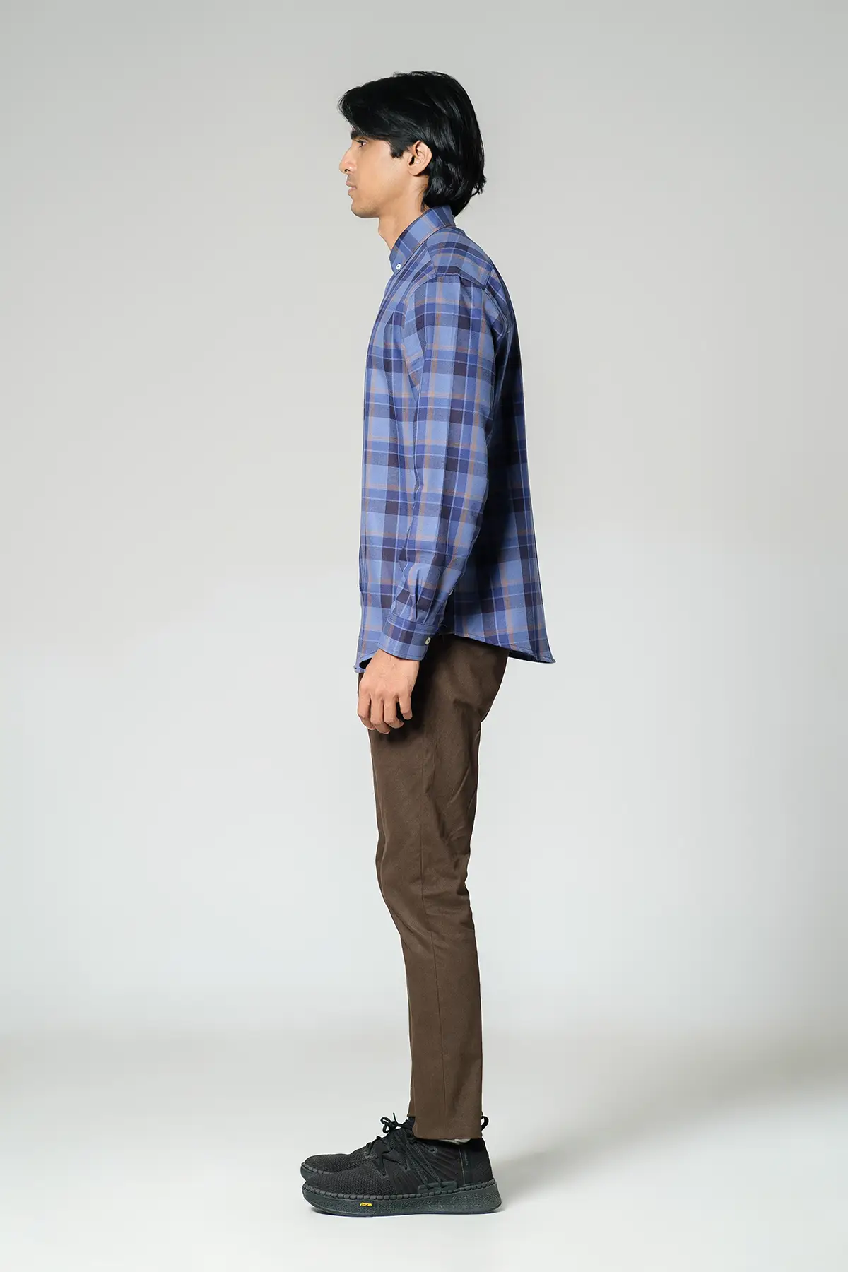 RR MEN'S FLANNEL SHIRT (RR-MCS0924-13K) NAVY/ BLUE CHECK