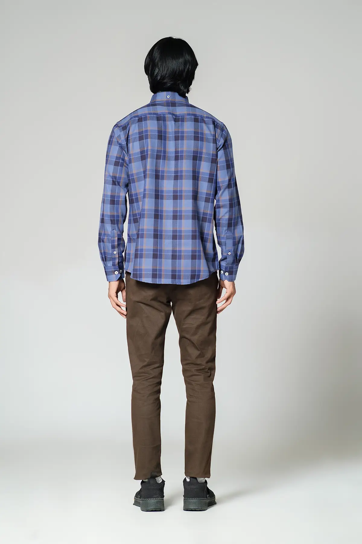 RR MEN'S FLANNEL SHIRT (RR-MCS0924-13K) NAVY/ BLUE CHECK