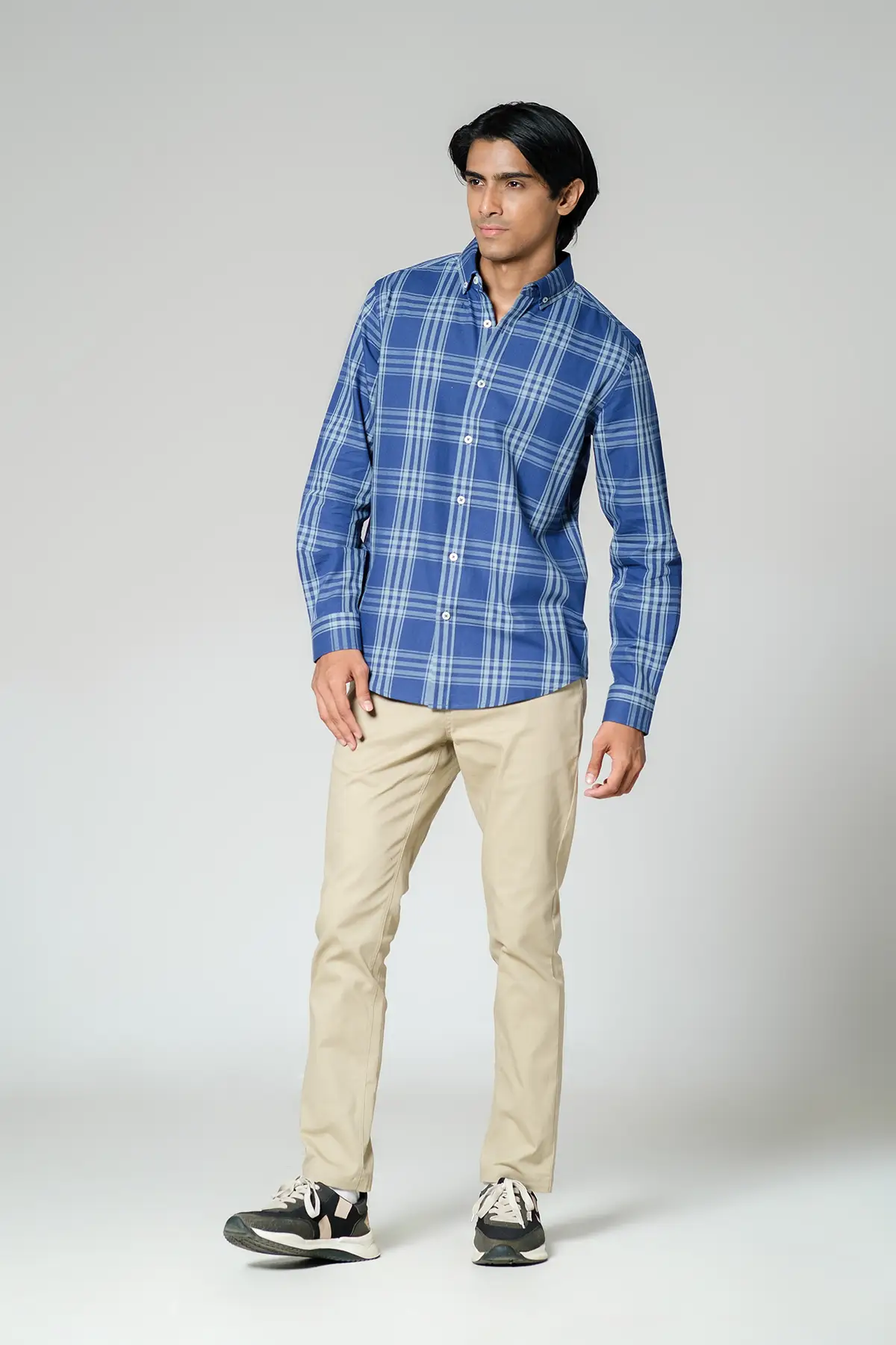 RR MEN'S FLANNEL SHIRT (RR-MCS0924-13C) BLUE/MINT CHECK