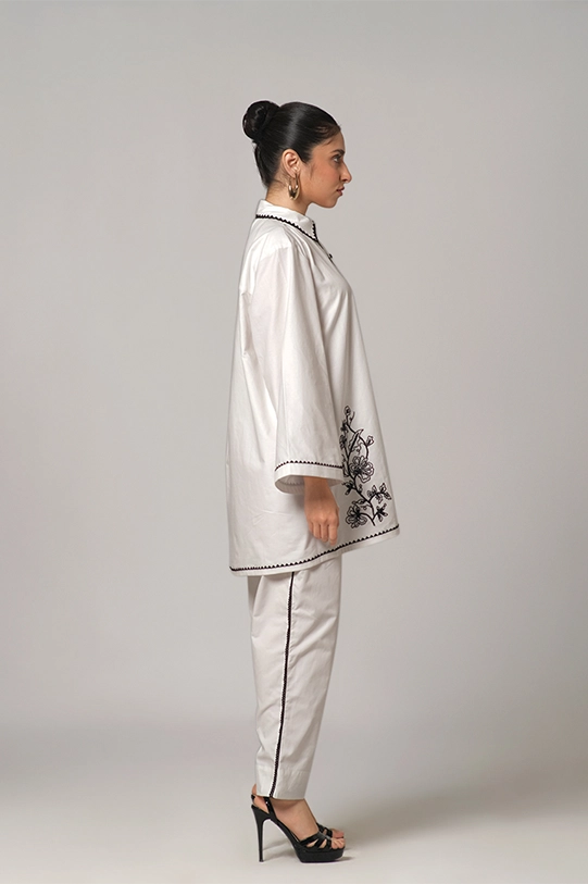 Hand Embroidered Shirt Paired With Pants