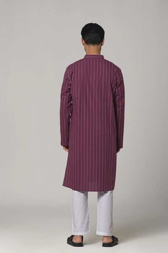 Men's Panjabi(RR-MP1224-03B)Wine/White