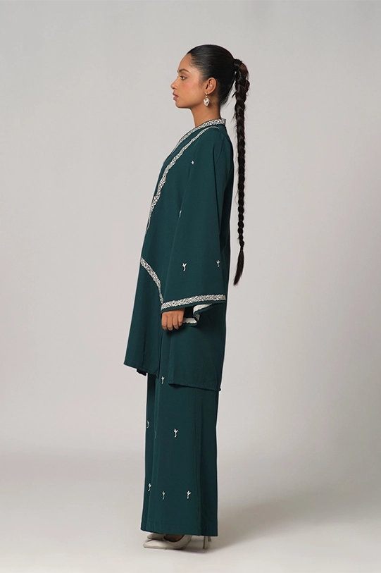 Emerald Embroidered Tunic & Pants