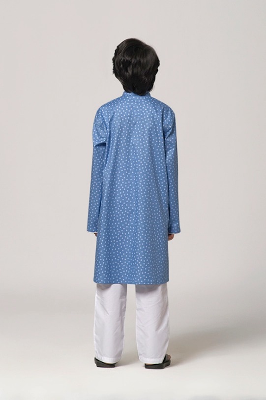 Boys Panjabi(RR-BP1224-15B)Blue/white print