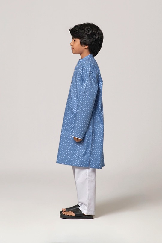 Boys Panjabi(RR-BP1224-15B)Blue/white print